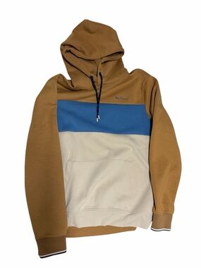 Ben Sherman Colorblock Hoodie Camel Blue M